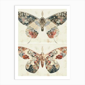 Shimmering Butterflies William Morris Style 1 Art Print