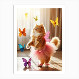 Cat In A Tutu Art Print