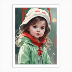 Little Girl In Winter Coat Art Print