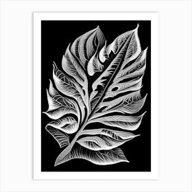 Bael Leaf Linocut 1 Art Print