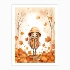 Cute Autumn Fall Scene 83 Art Print