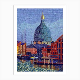 Rialto, City Us  Pointillism Art Print