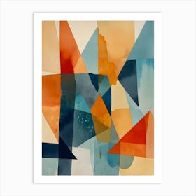 Abstract Angles of Blue and Orange Art Print