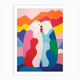 Colourful Kids Animal Art Polar Bear 4 Art Print