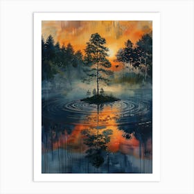 Sunrise In The Forest Art Print