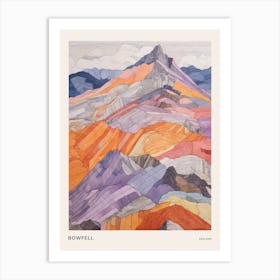 Bowfell England Colourful Mountain Illustration Poster Art Print