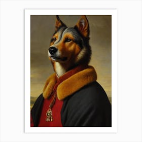 Icelandic Sheepdog Renaissance Portrait Oil Painting Art Print