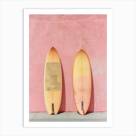 Surfboards Against A Pink Wall 1 Art Print