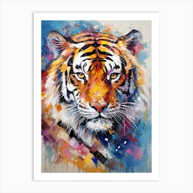 Tiger Art In Abstract Expressionism Style 2 Art Print
