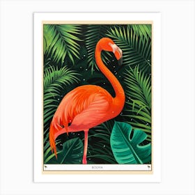 Greater Flamingo Bolivia Tropical Illustration 2 Poster Art Print