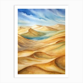 A Representation Of Sand Dunes Creating Natural Wa (1) Art Print