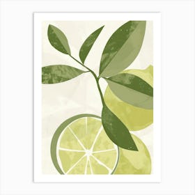 Limes Close Up Illustration 5 Art Print