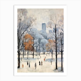 Winter City Park Painting Yoyogi Park Tokyo 3 Art Print