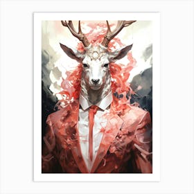 Deer In A Suit 1 Art Print