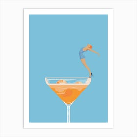 Girl In A Cocktail Art Print