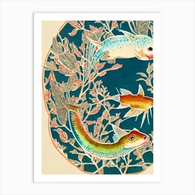 Axolotl Vintage Graphic Watercolour Art Print