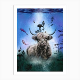 Resting - Highland Cow Portrait Art Print