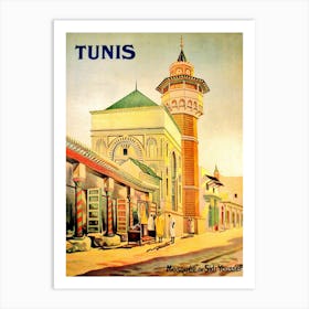 Tunisia, Mosque Of Sidi Yossef Art Print