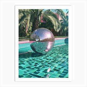Disco Ball In A Pool, Summer Vibes 0 Art Print