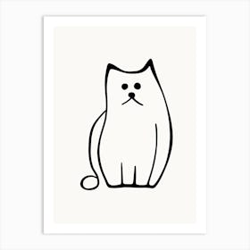 Cat Line Drawing Sketch 10 Art Print