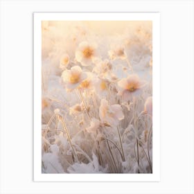 Frosty Botanical English Primrose 1 Art Print