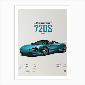 Mclaren 720s Spider Car Art Print