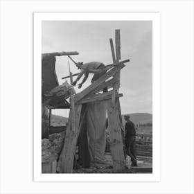 Tossing Fleece Into Wool Bag, Sheep Shearing Time In Malheur County, Oregon By Russell Lee Art Print