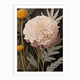 Flower Illustration Marigold 2 Art Print