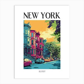 Belmont New York Colourful Silkscreen Illustration 3 Poster Art Print
