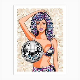 Disco Ball Girl 3 Art Print