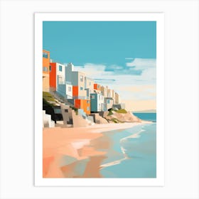 Hayle Towans Beach Cornwall Abstract Orange Hues 1 Art Print