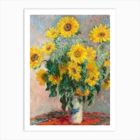 Sunflowers In A Vase 6 Art Print