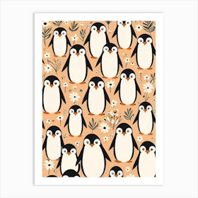 Floral Cute Baby Penguin Nursery (30) Art Print