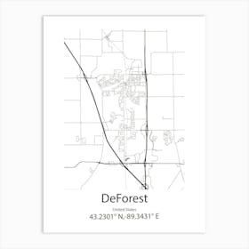 Deforest,United States Minimalist Map Art Print