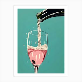 Pink Wine Pouring Art Print