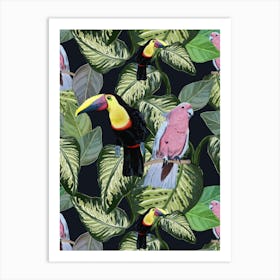 Birds And Leaves Art Print