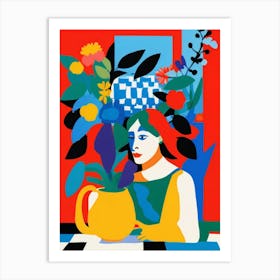 Woman With Flowers 11 Art Print