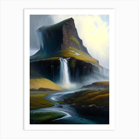 Kirkjufellsfoss, Iceland Peaceful Oil Art  Art Print