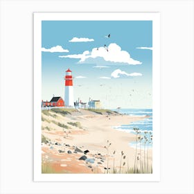 Lighthouse On The Beach Art Print