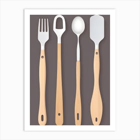 Kitchen Utensils Art 1 Art Print