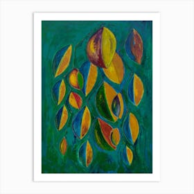 Wall Art, Leaves, Vibrant Expressions, Green Color Art Print