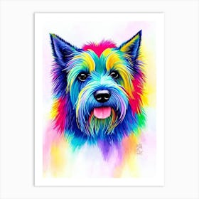 Scottish Terrier Rainbow Oil Painting Dog Art Print