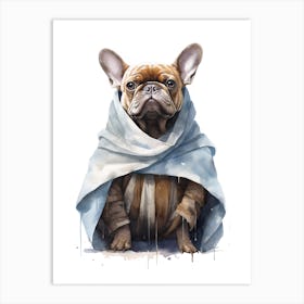 French Bulldog Dog As A Jedi 4 Art Print