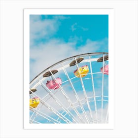 Ferris Wheel At Pacific Park In Santa Monica Pier In California Art Print