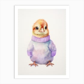 Baby Animal Watercolour Bird 4 Art Print