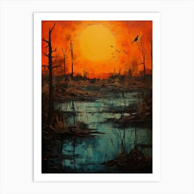 Wetlands Abstract Minimalist 11 Art Print