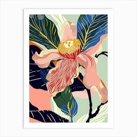 Colourful Flower Illustration Camellia 3 Art Print