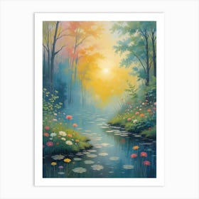 Sunrise In The Forest Art Print