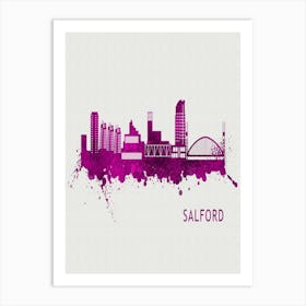 Salford England City Purple Art Print