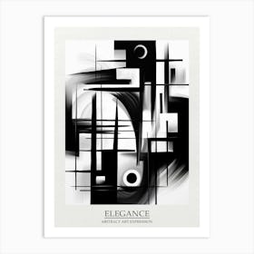 Elegance Abstract Black And White 2 Poster Art Print